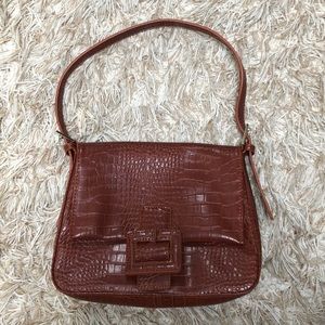 Faux leather shoulder bag